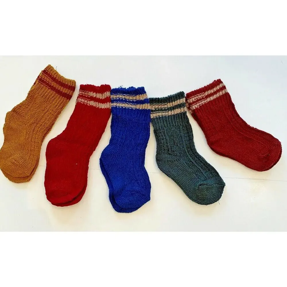 Pack of 5 Pair Boys (1-3 Years) Crew Socks Assorted Colors Sporty Preppy Look